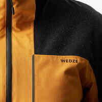 Men's Waterproof and Durable Ski Jacket 500 SPORT-Camel and Black