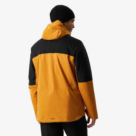 Men's Waterproof and Durable Ski Jacket 500 SPORT-Camel and Black