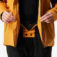Men's Waterproof and Durable Ski Jacket 500 SPORT-Camel and Black