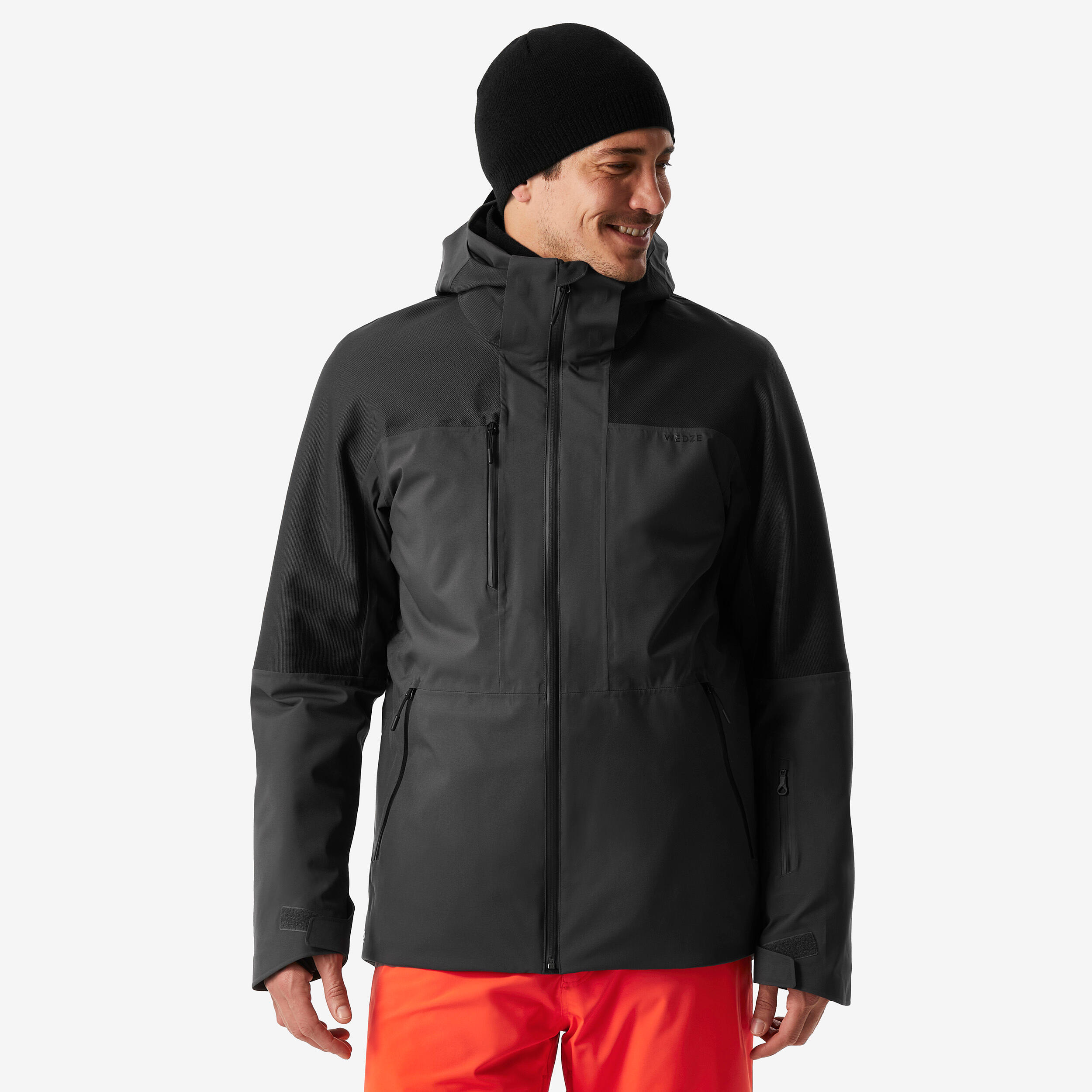 WEDZE 500 Sport Men's Waterproof and Durable Ski Jacket-Black