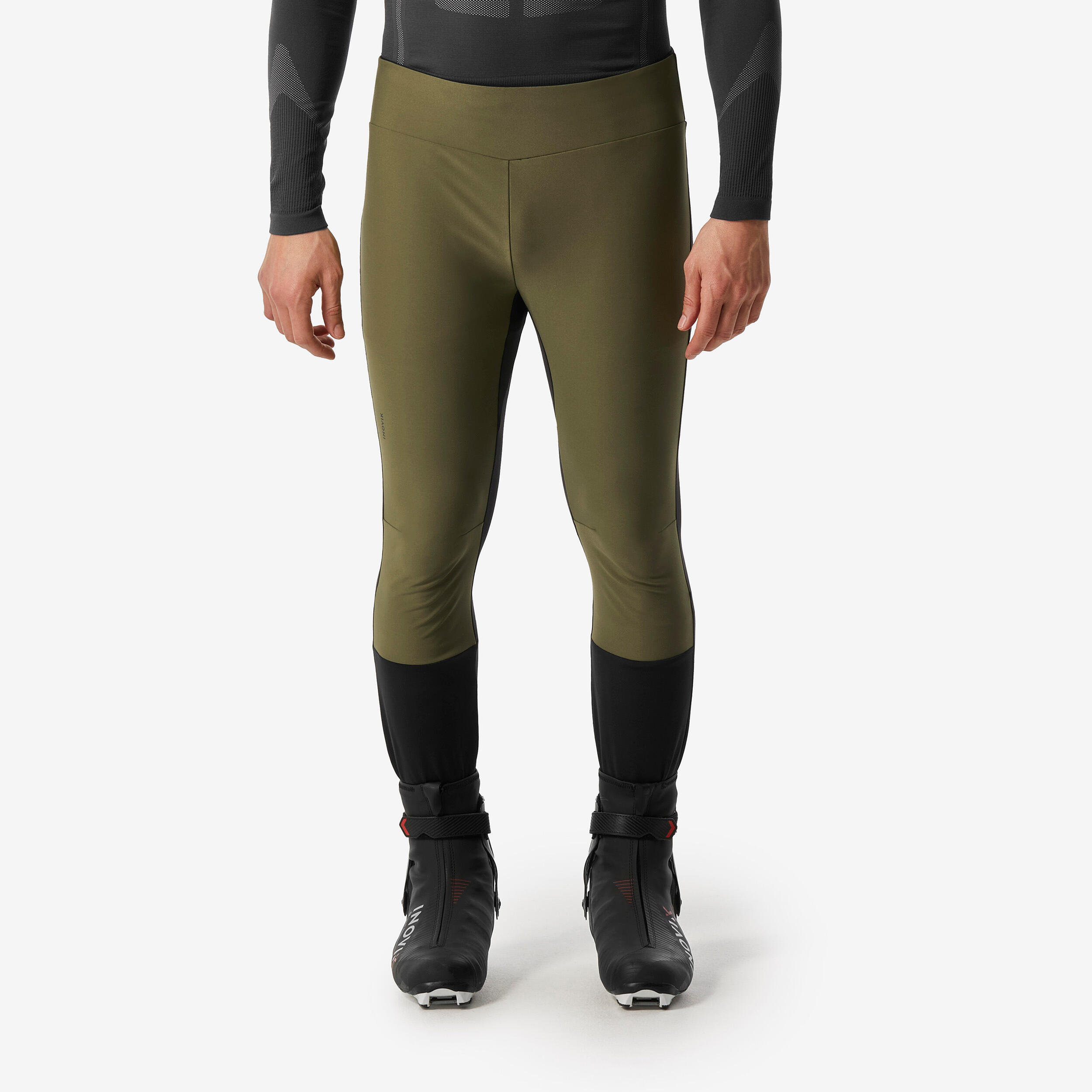 WEDZE Winddichte herenlegging voor langlaufen 500 zwart/kaki
