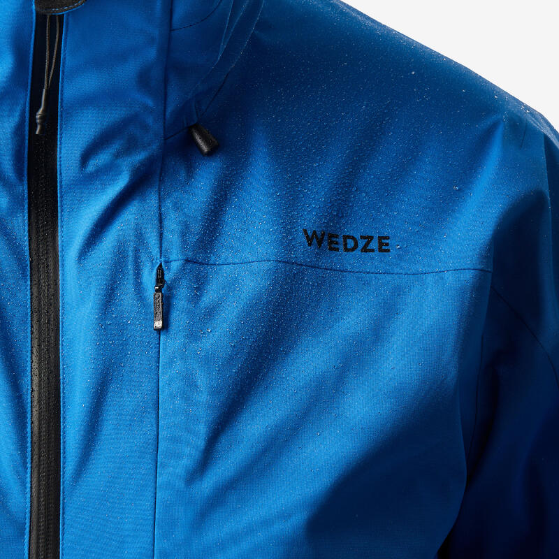 Chaqueta de esquí cálida e impermeable hombre, 500 azul 