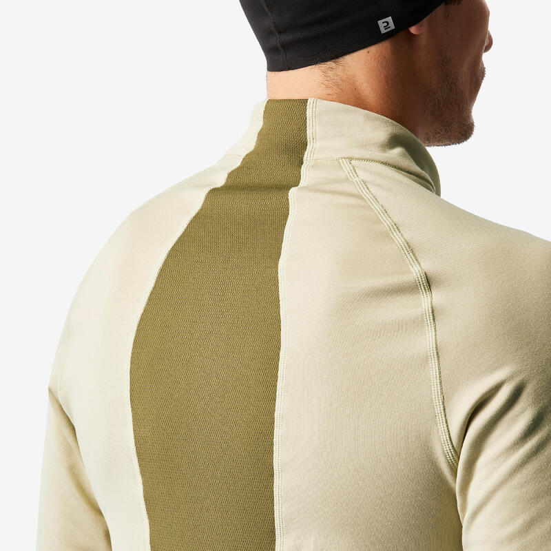 Thermoshirt voor skiën heren BL 500 halve rits beige