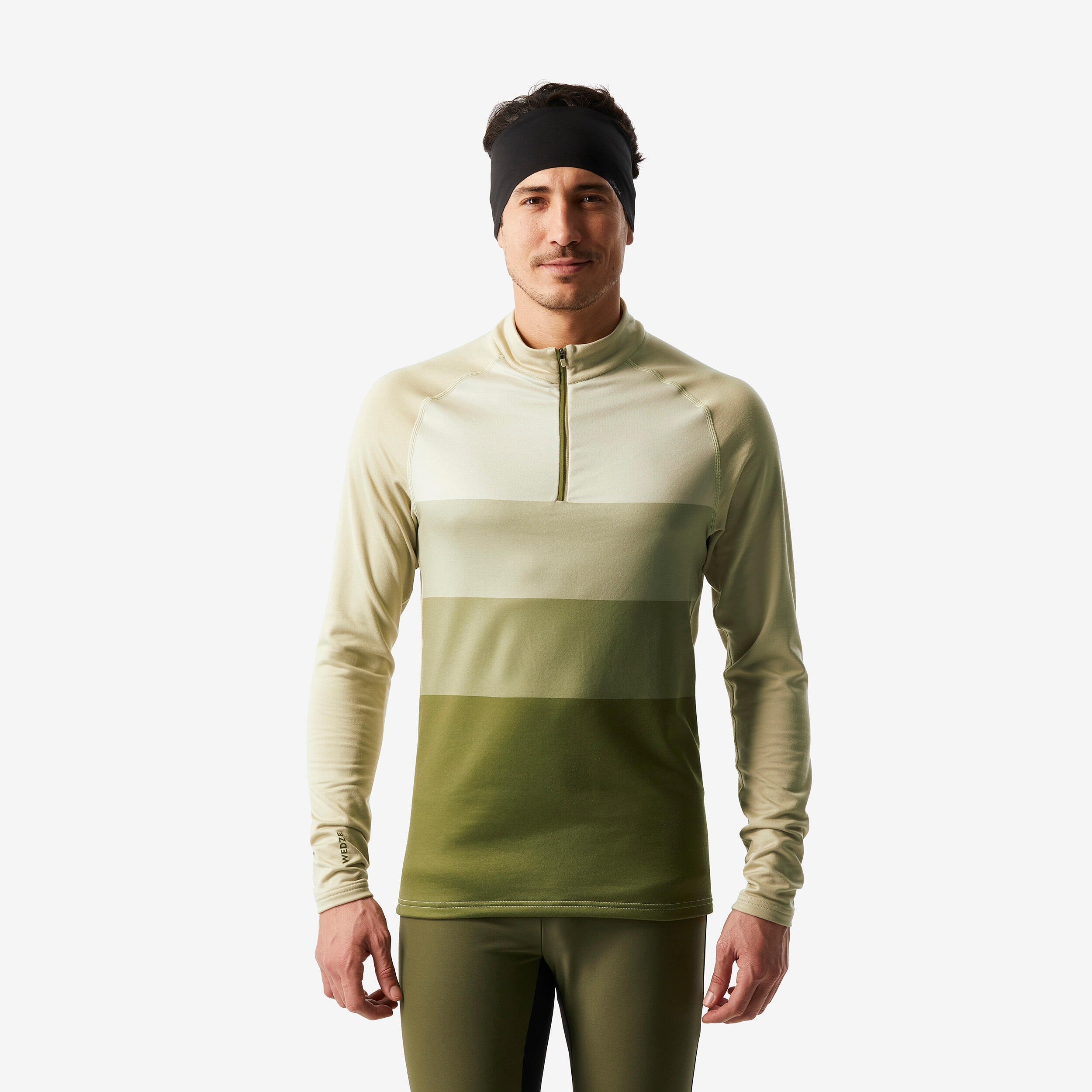 Sous-vêtement thermique de ski 1/2 zip homme, BL 500 haut beige