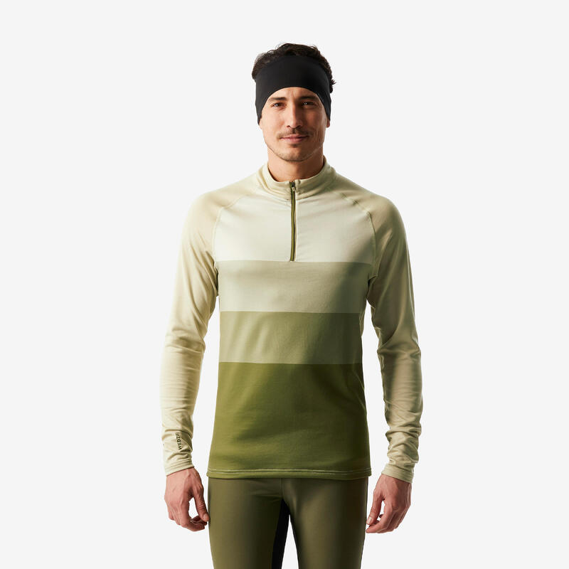 Thermoshirt voor skiën heren BL 500 halve rits beige