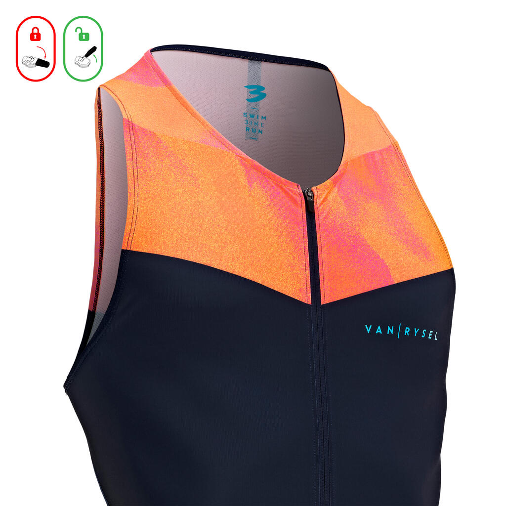 COMBINAISON TRIATHLON TRIFONCTION SD HOMME COURTE DISTANCE NAVY ORANGE