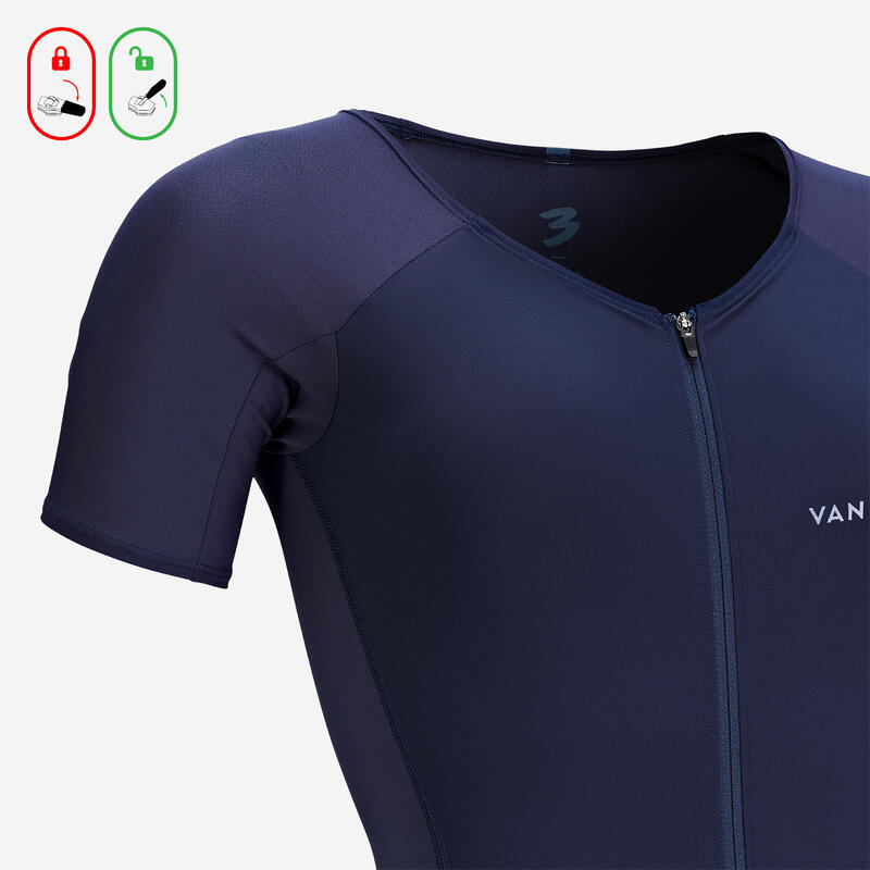 Combinaison Triathlon Manches Courtes Femme - Cuissard Gel 9D MTB Cyclisme Respirant