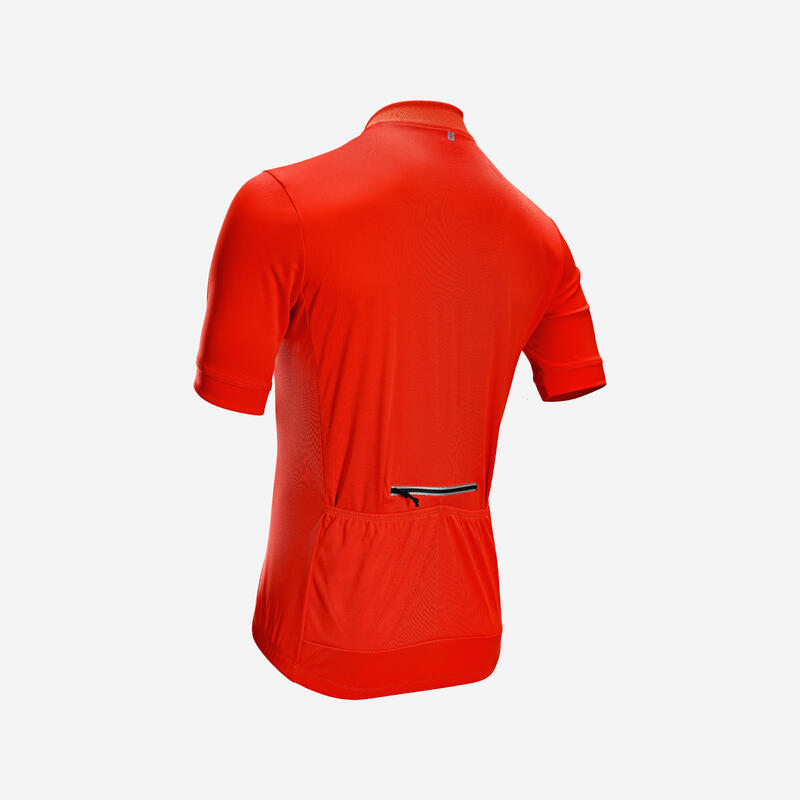 MAILLOT VELO ROUTE MANCHES COURTES ETE HOMME - RC100 ROUGE