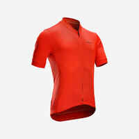 Men's Short-Sleeved Road Cycling Summer Jersey RC100 - Red