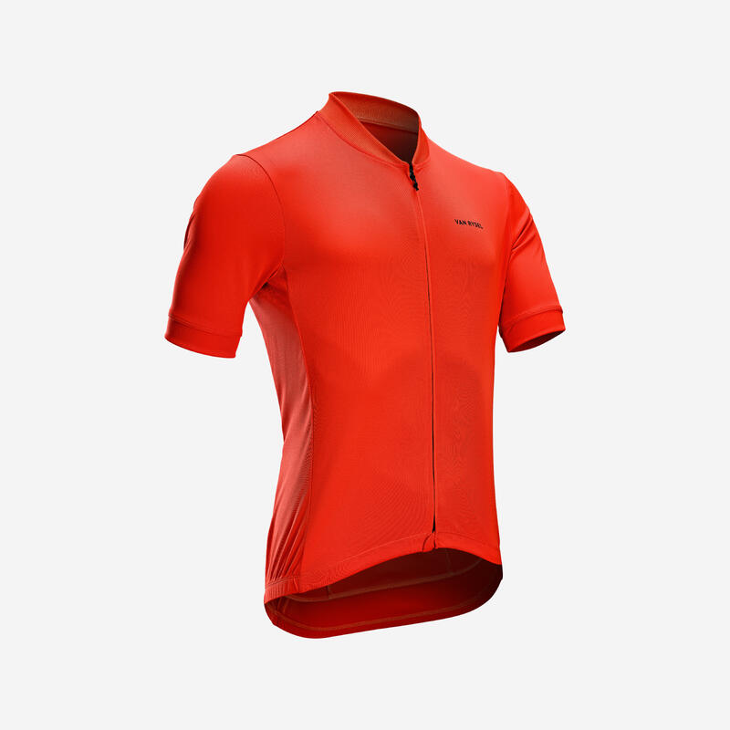 MAILLOT VELO ROUTE MANCHES COURTES ETE HOMME - RC100 ROUGE