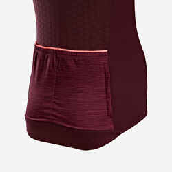 Women's Short-Sleeved Road Cycling Jersey 500 - Burgundy