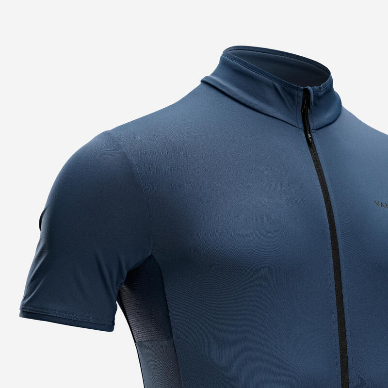 MAILLOT VELO ROUTE MANCHES COURTES ETE HOMME - ENDURANCE BLEU ARDOISE