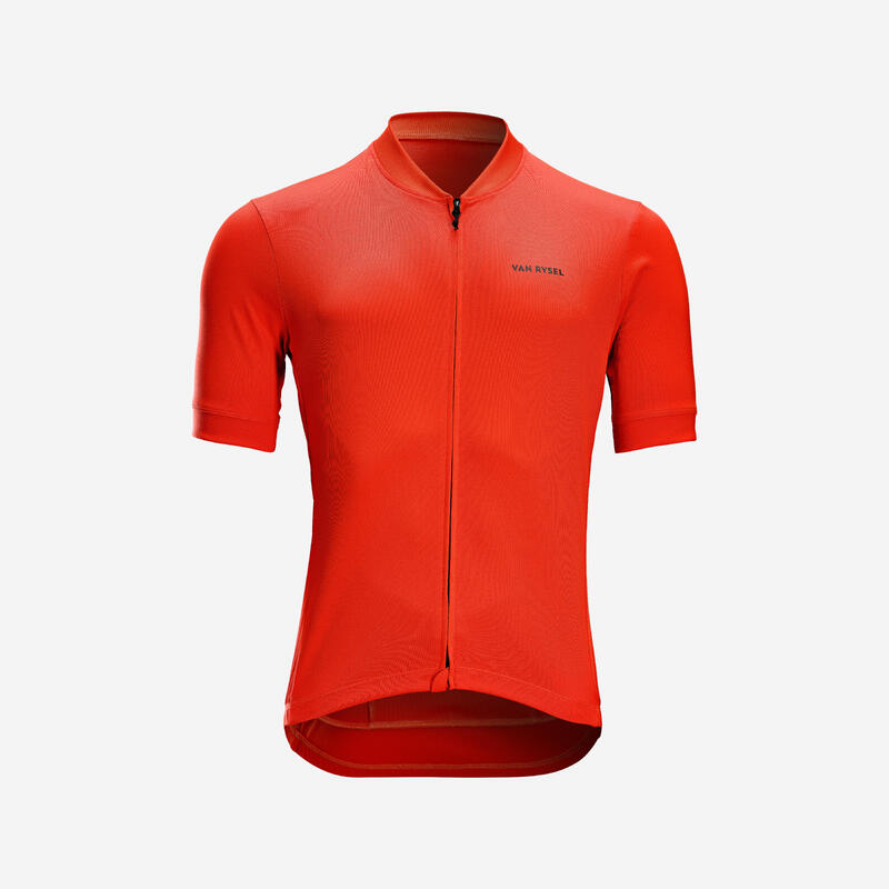 Pánský letní dres na silniční cyklistiku s krátkým rukávem RC100 červený