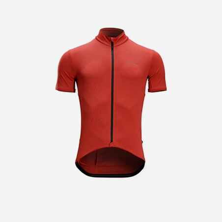 Camiseta de manga corta para ciclismo de ruta Endurance Hombre Rojo Teja Verano