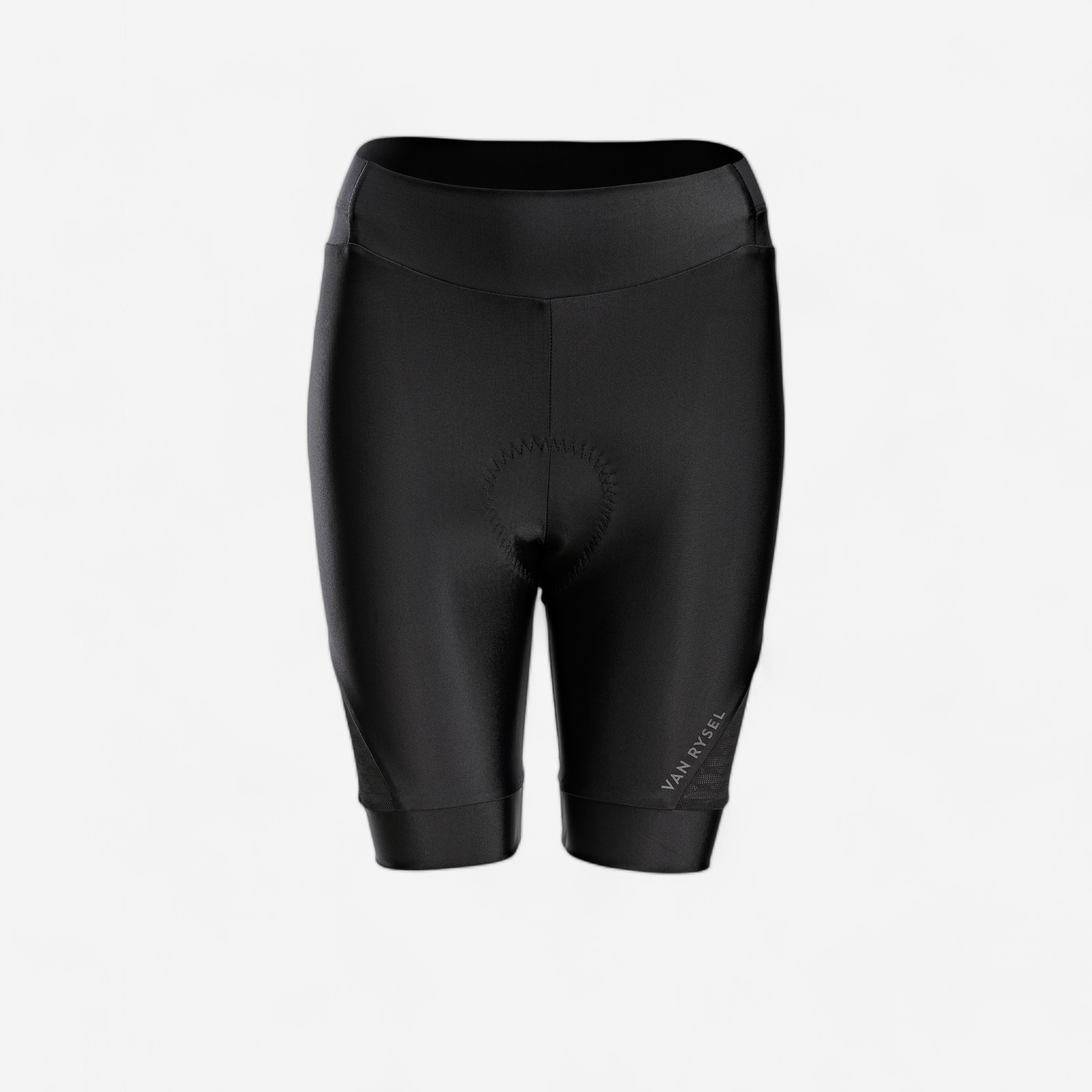 Pantaloncini estivi da ciclismo su strada senza spalline da donna - Discover black