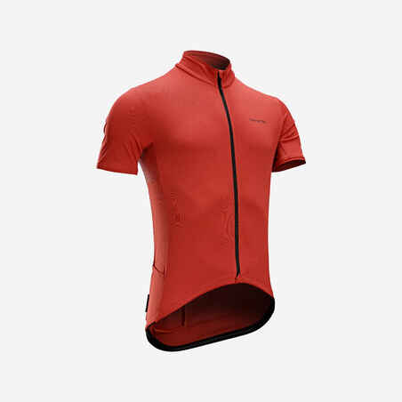 Men's Road Cycling Short-Sleeved Summer Jersey Endurance - Brick Red