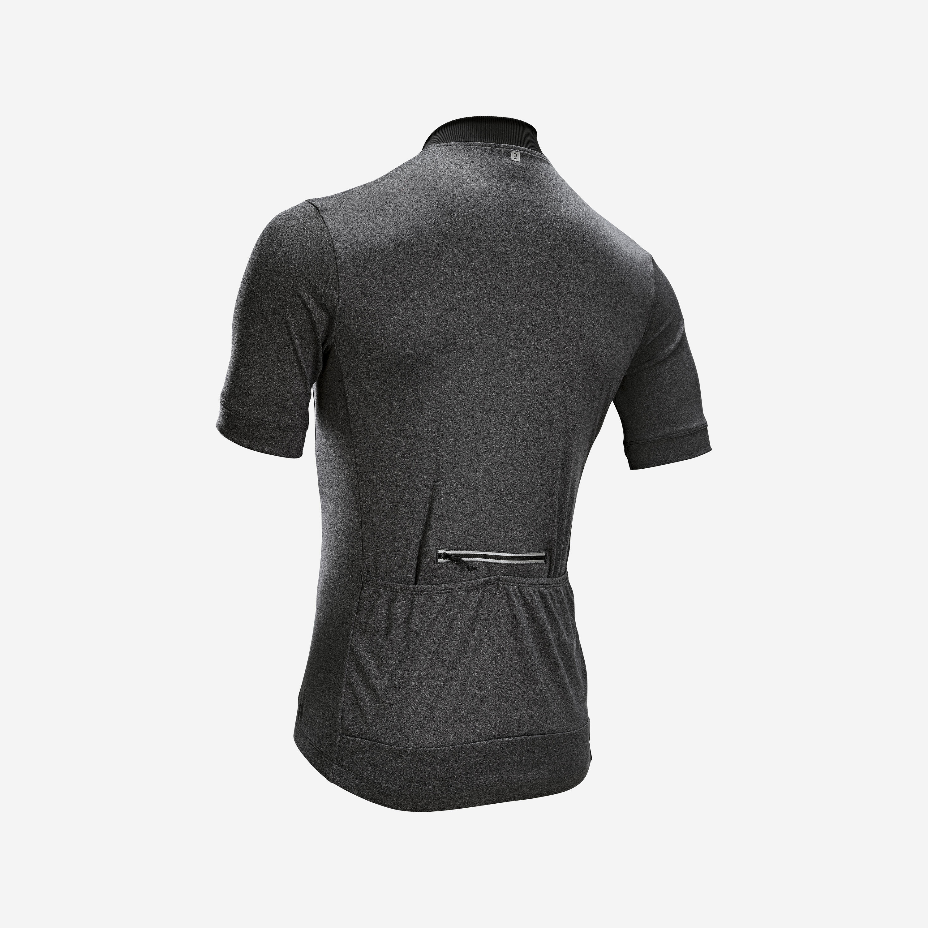 Men's Short-Sleeved Road Cycling Summer Jersey RC100 - Black 3/7