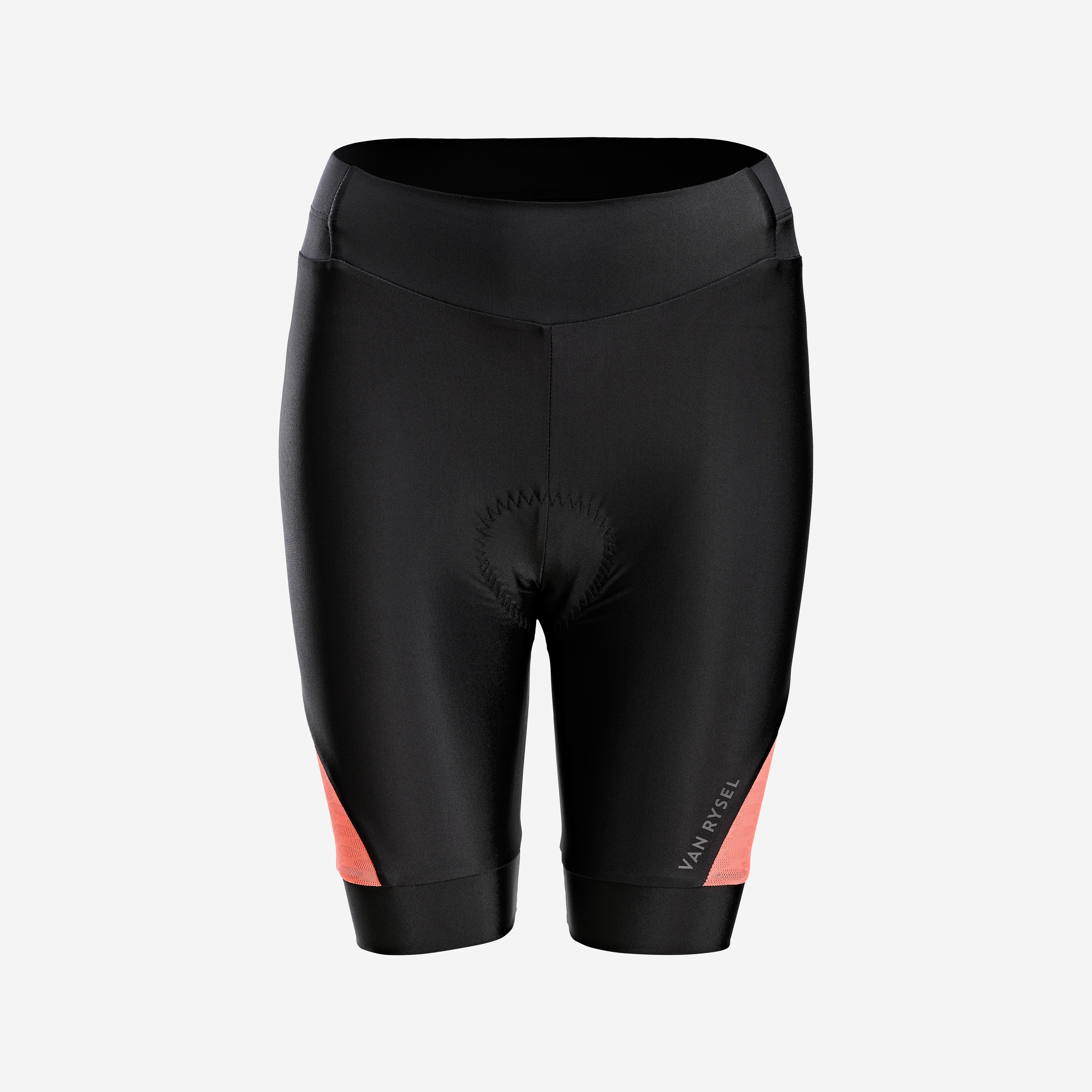 Women's summer strapless road cycling shorts - Discover black/corail