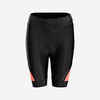 Women's Strapless Summer Road Cycle Shorts Discover - Black/Coral
