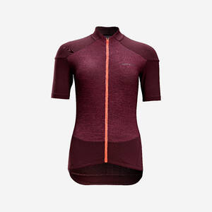 Women Cycling Jersey 500 - Burgundy