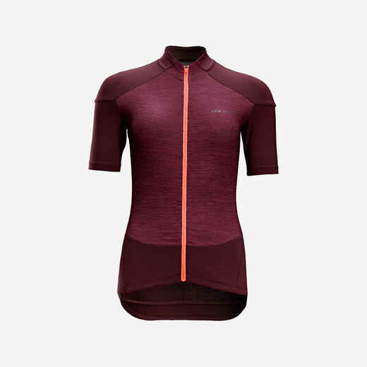 
      MAILLOT VELO ROUTE MANCHES COURTES FEMME 500 BORDEAUX
  