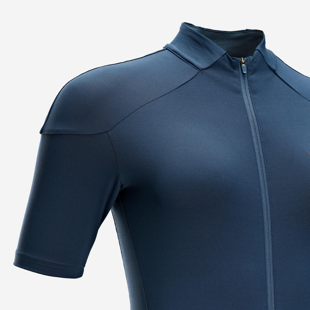 Damen kurzarm Rennrad Radtrikot - RC500 lila grau 