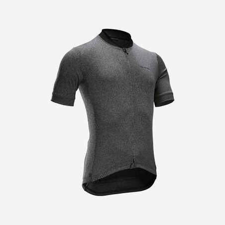 Ανδρική καλοκαιρινή κοντομάνικη μπλούζα για ποδηλασία δρόμου RC100 - Μαύρο