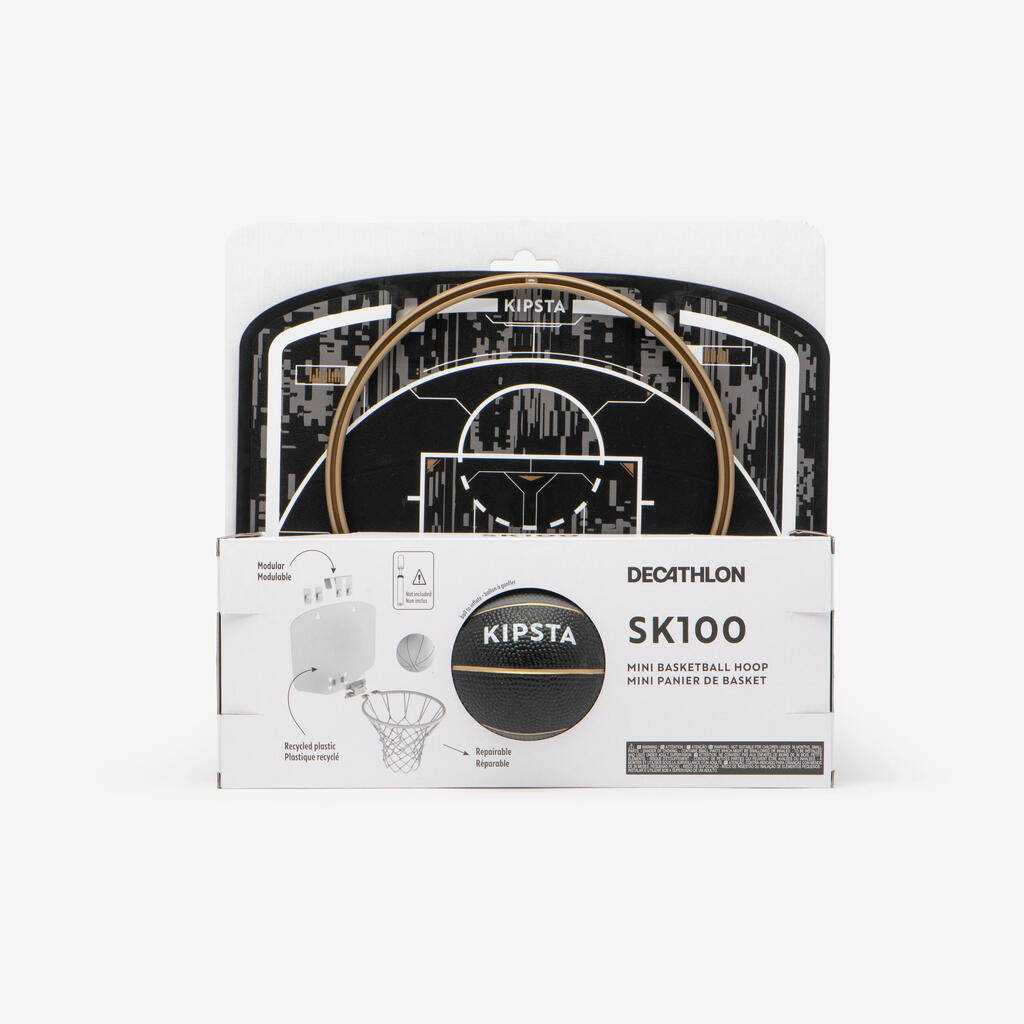 Mini panier de basket - sk100 noir or