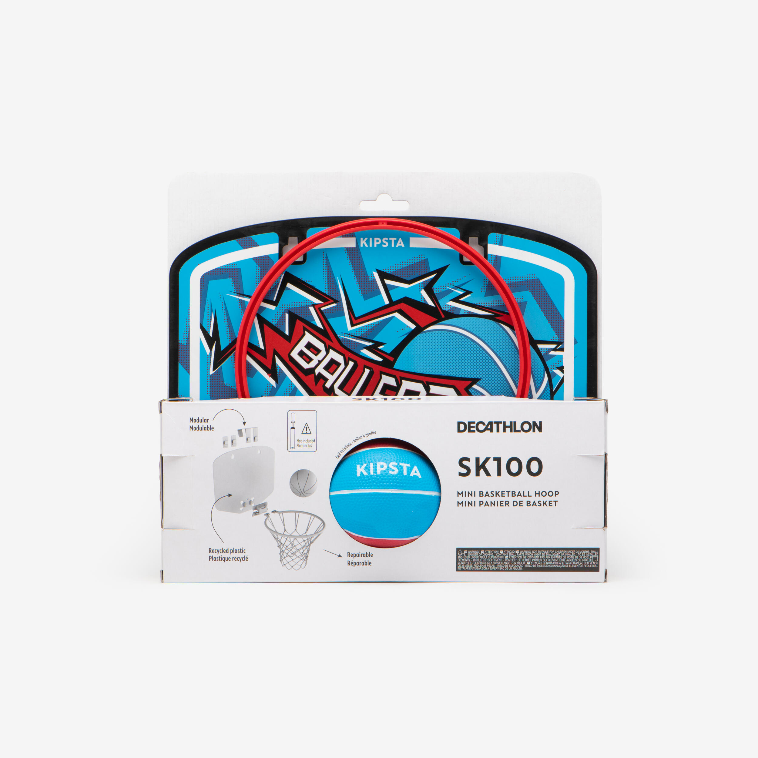 Mini panier de basket - sk100 bleu rouge 6/8