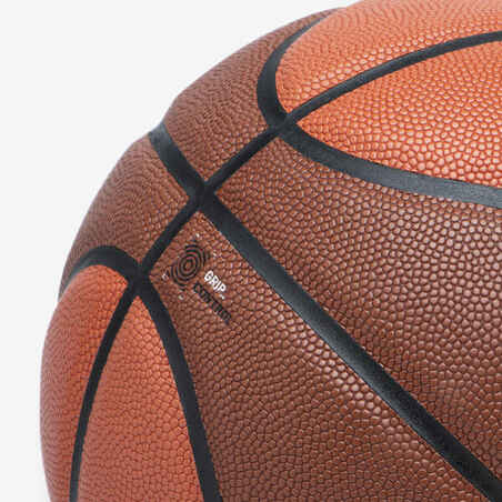 Adult Basketball BT500 Grip Size 7 - Brown/Orange