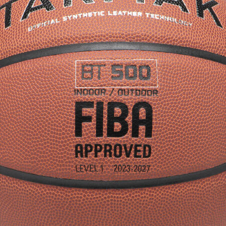 М'яч баскетбольний BT500 розмір 7 коричневий/FIBA