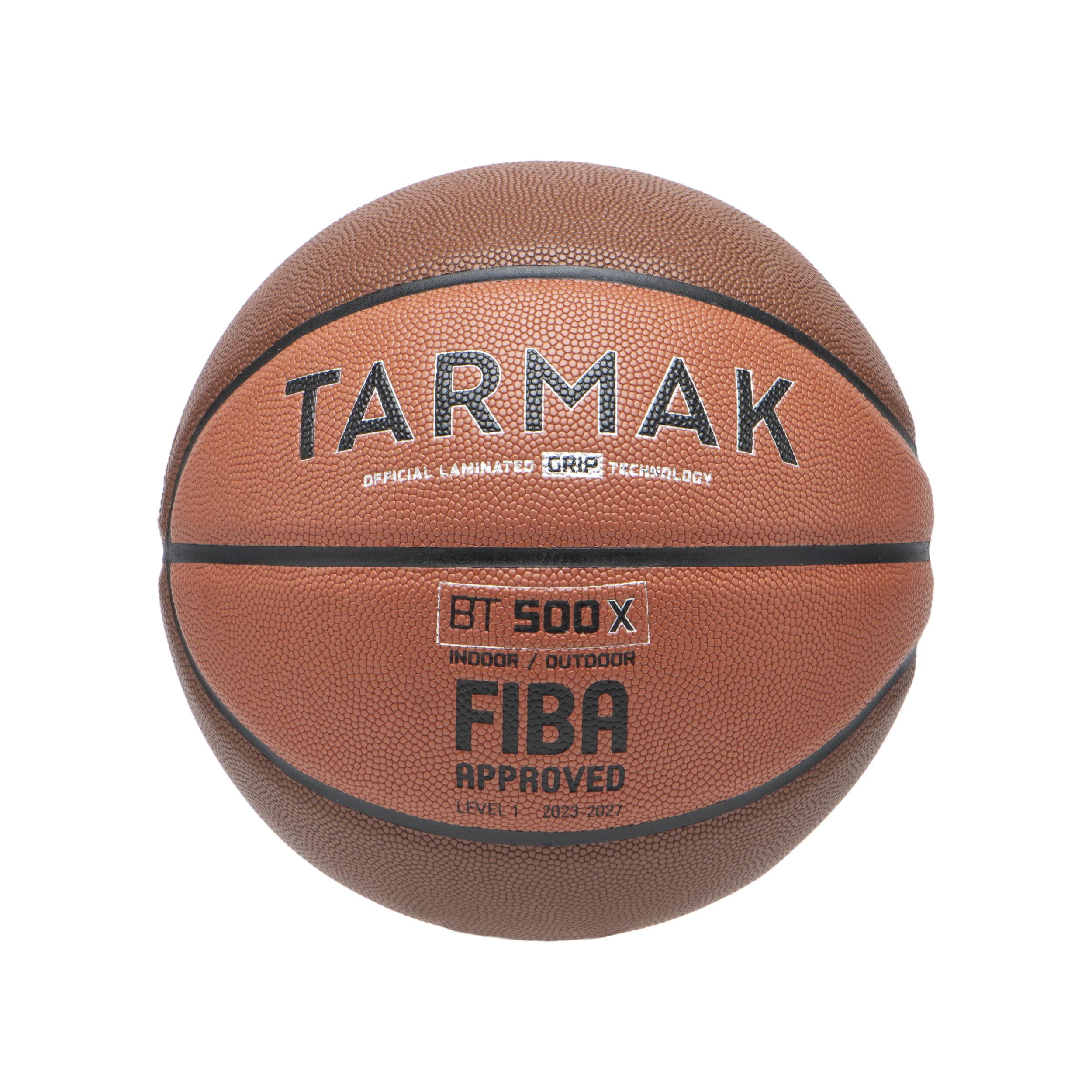 Ballon de basketball FIBA taille 7 - GRIP MATCH BT500X marron 8/14