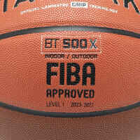 Adult Basketball BT500 Grip Size 7 - Brown/Orange