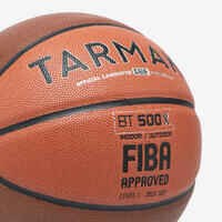 Adult Basketball BT500 Grip Size 7 - Brown/Orange