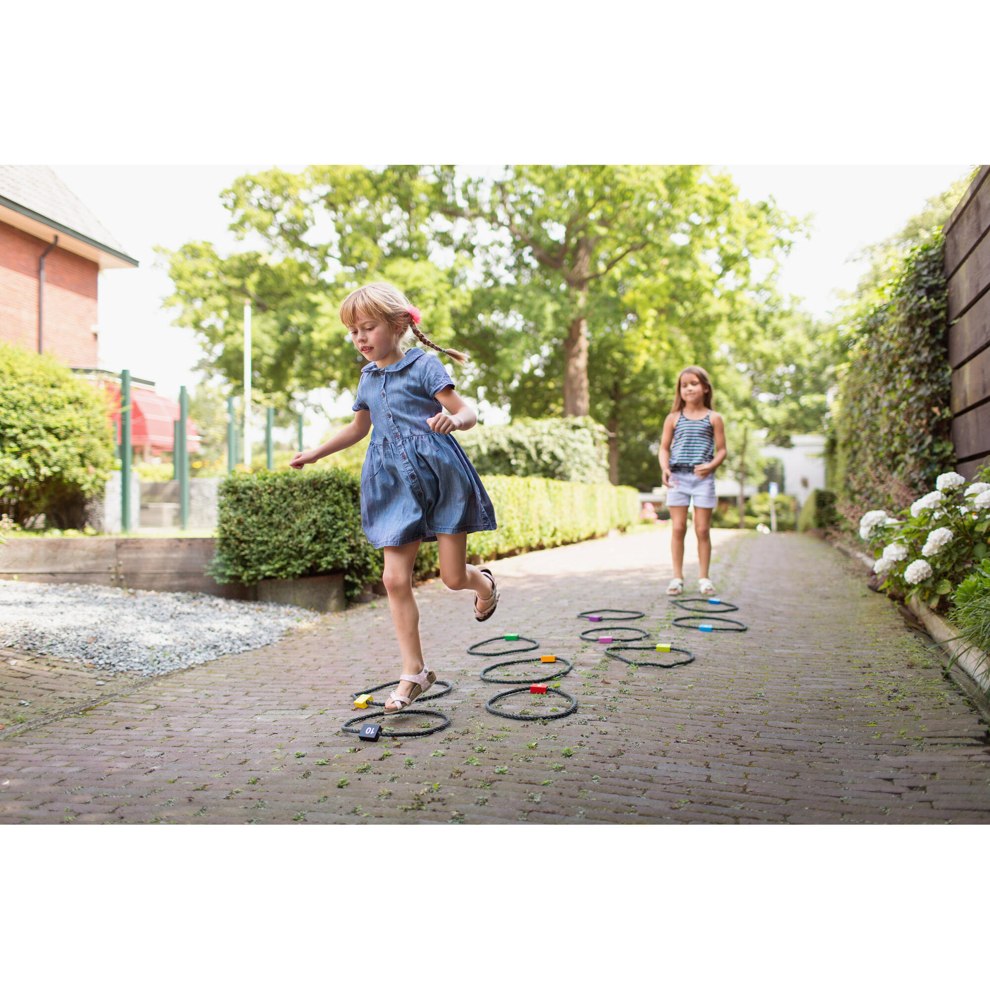 Jeu De Marelle Pour Enfants - 10 Anneaux + Connecteurs + Sac De Rangement - Pour Intérieur Et Extérieur