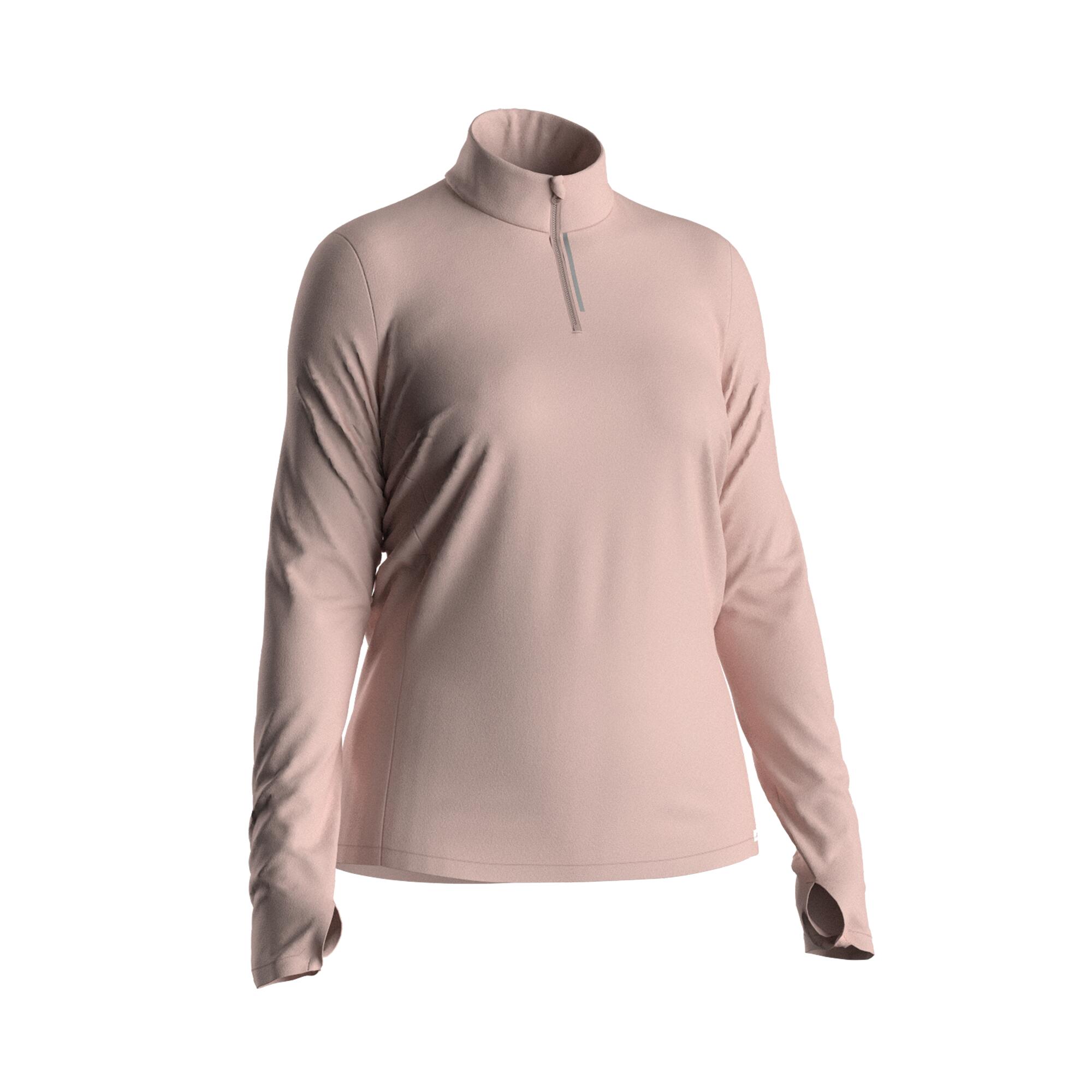 Women's Warm Long-Sleeved Running Shirt, Run 100 Warm 1/2 Zip - KALENJI