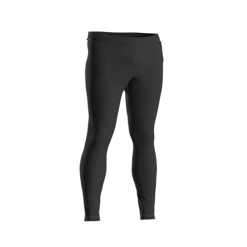 Colanți călduroși alergare Jogging KIPRUN RUN 100 Warm NEGRU BĂRBAȚI