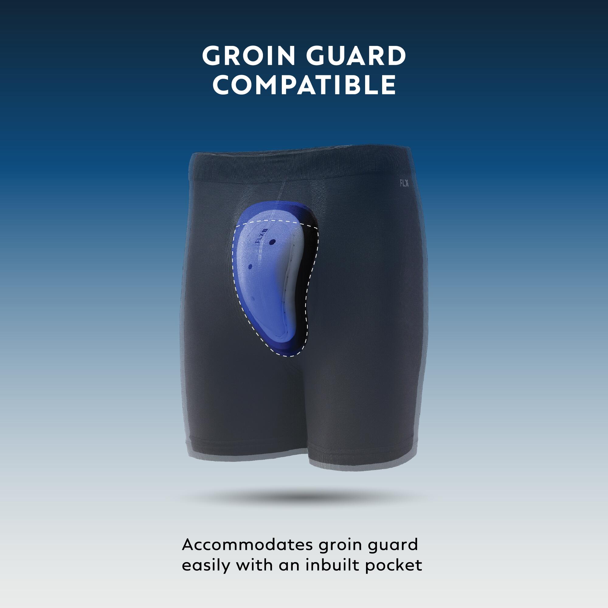 Men Cricket Compression Shorts Groin Guard Compatible - White