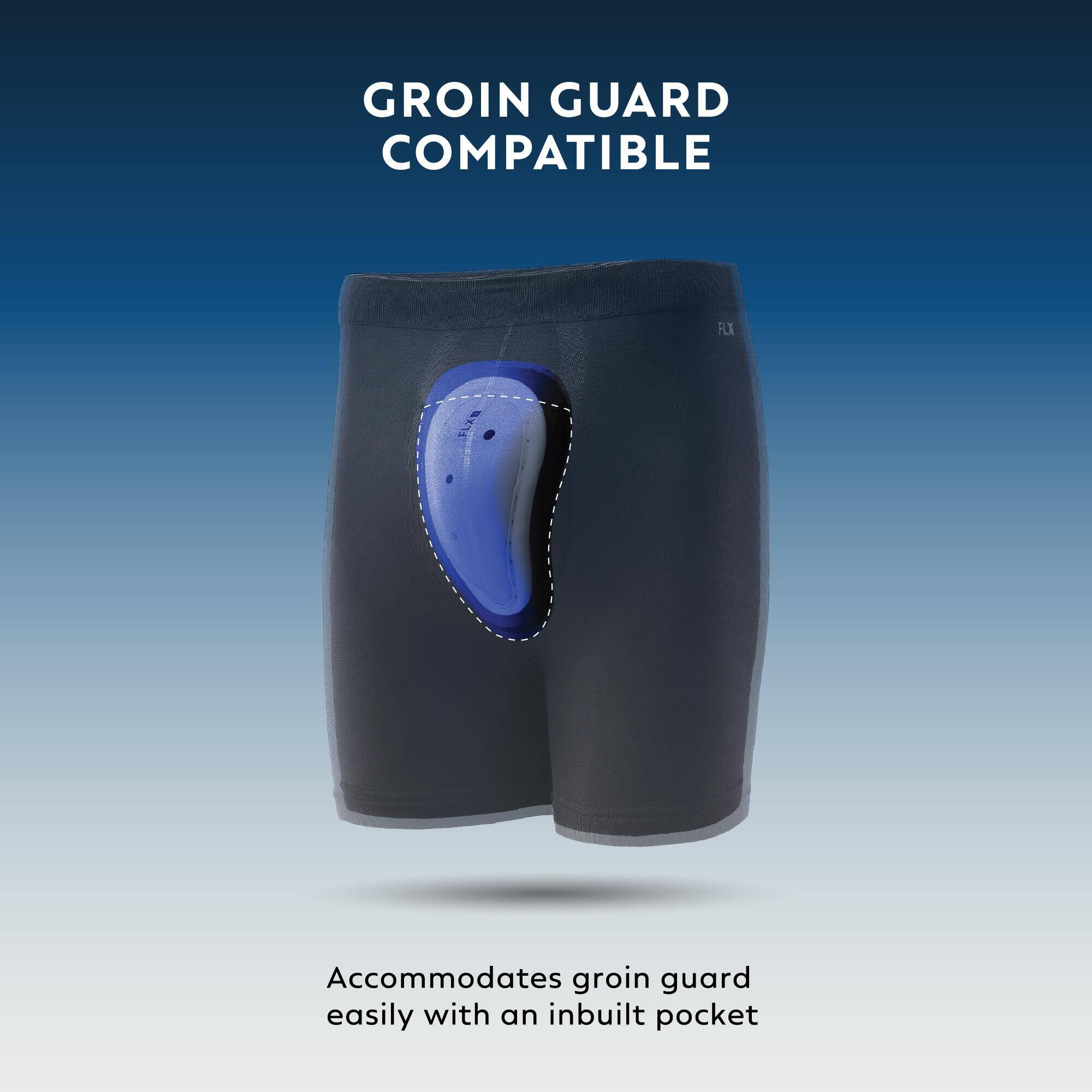 Men Cricket Compression Shorts Groin Guard Compatible - White -  3