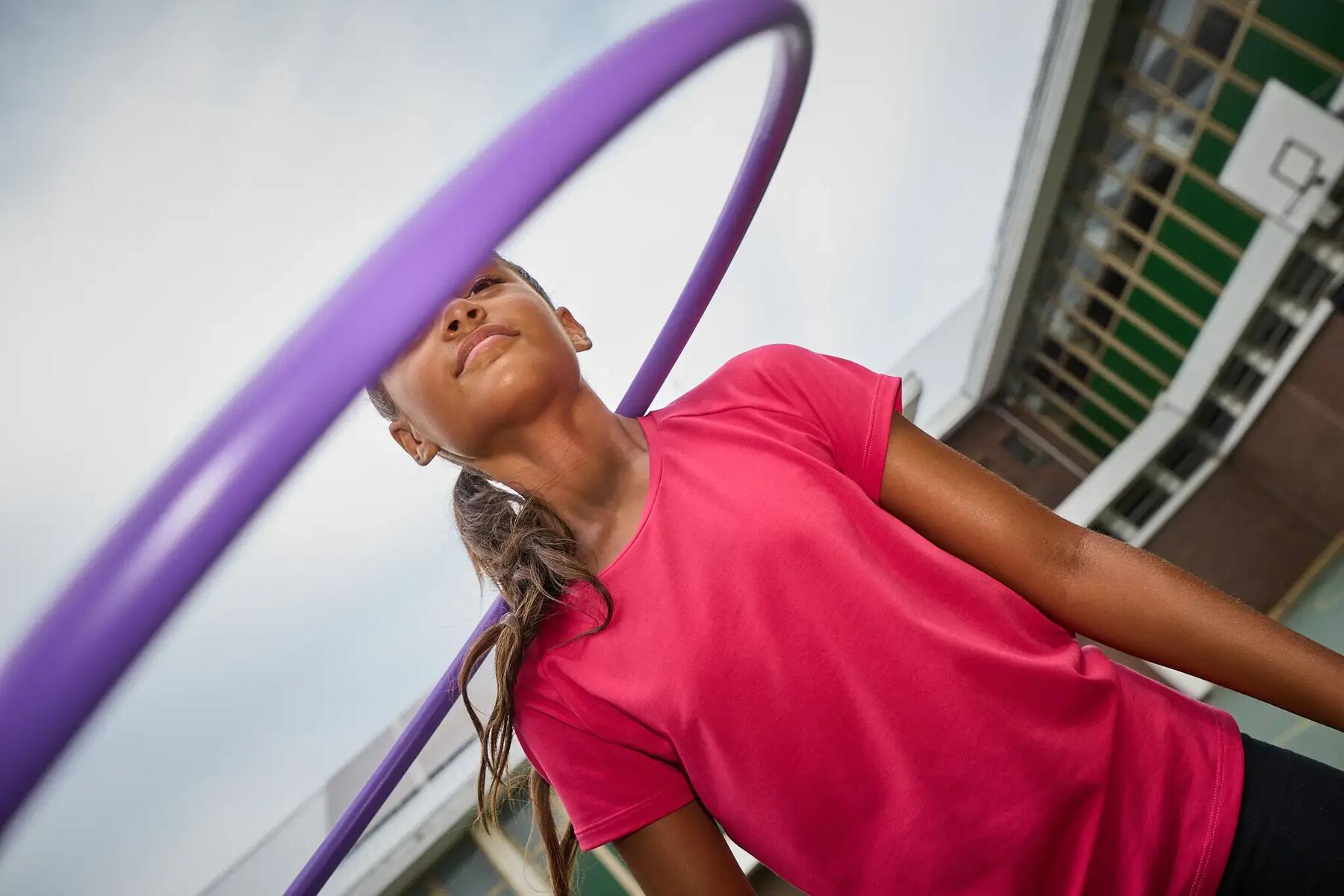 Iemand met een hulahoop