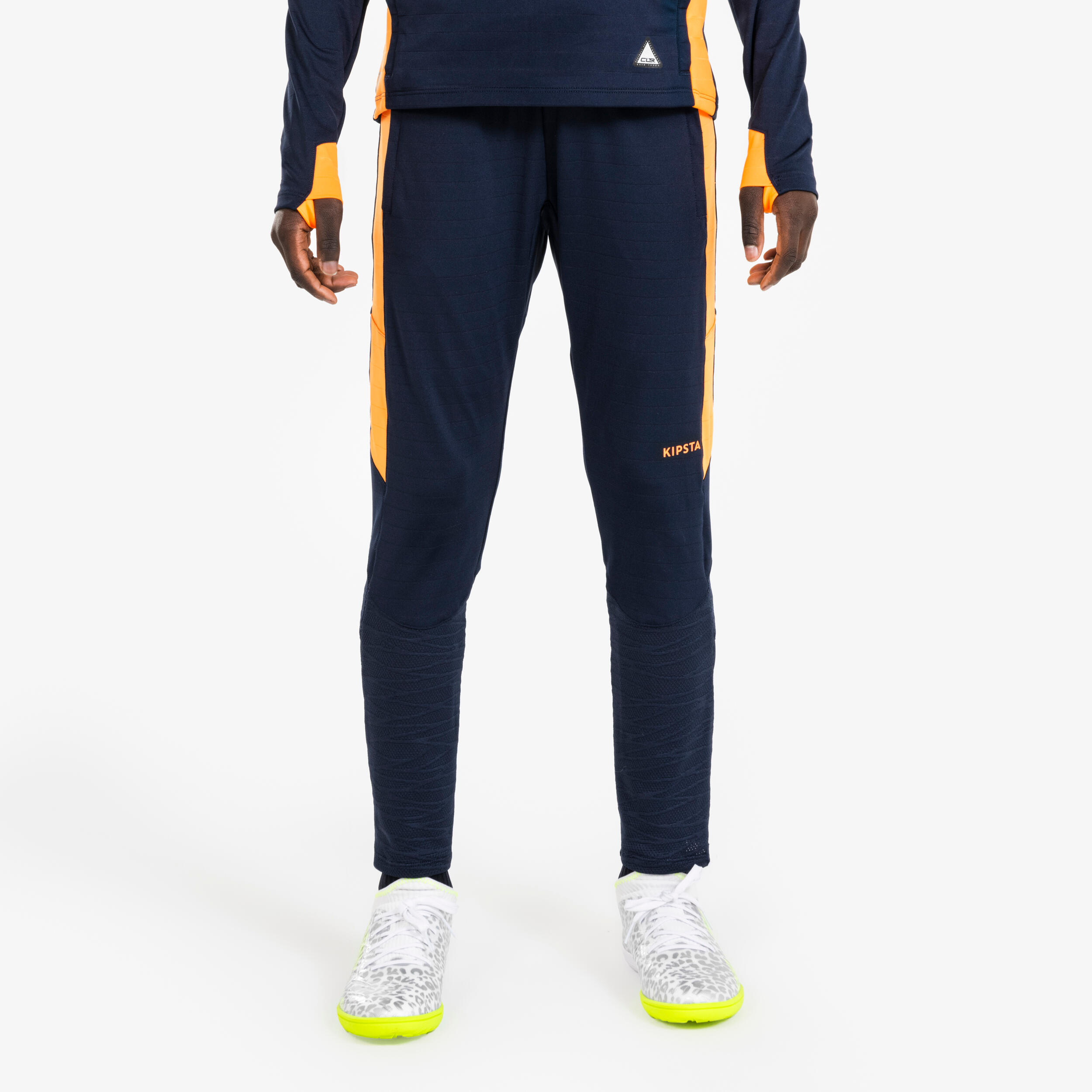 Pantalon de trening Fotbal CLR Bleumarin-Portocaliu Copii