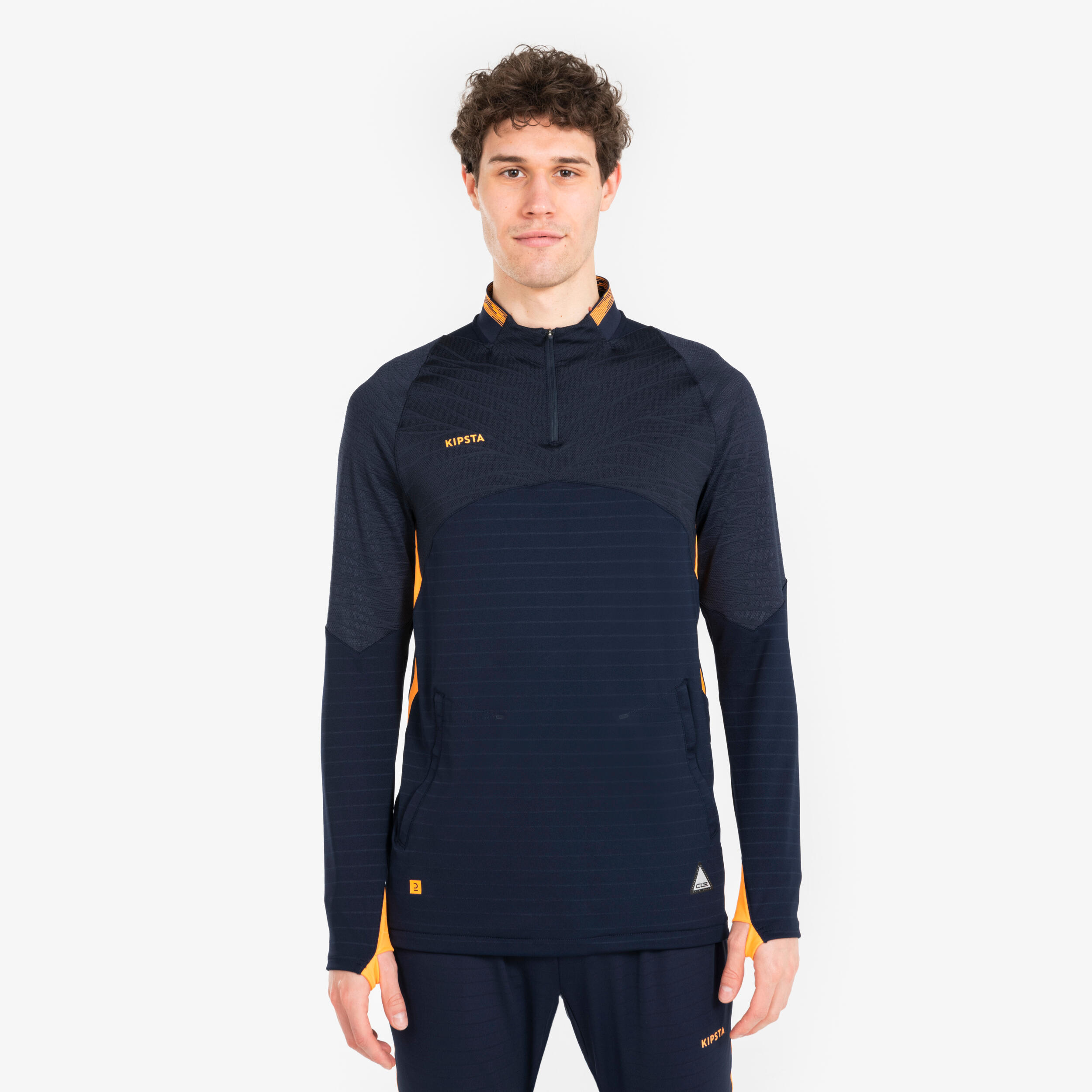 1/2 zip clr adulto navy e arancione