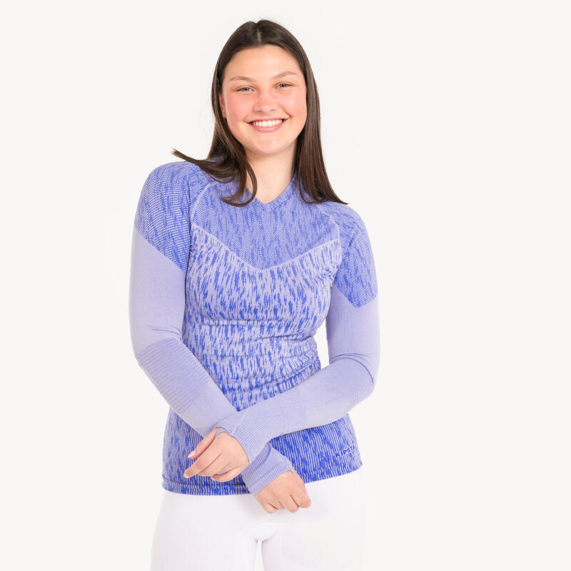 CAMISOLA TÉRMICA DE FUTEBOL ADULTO KEEPDRY CINZENTO/VIOLETA
