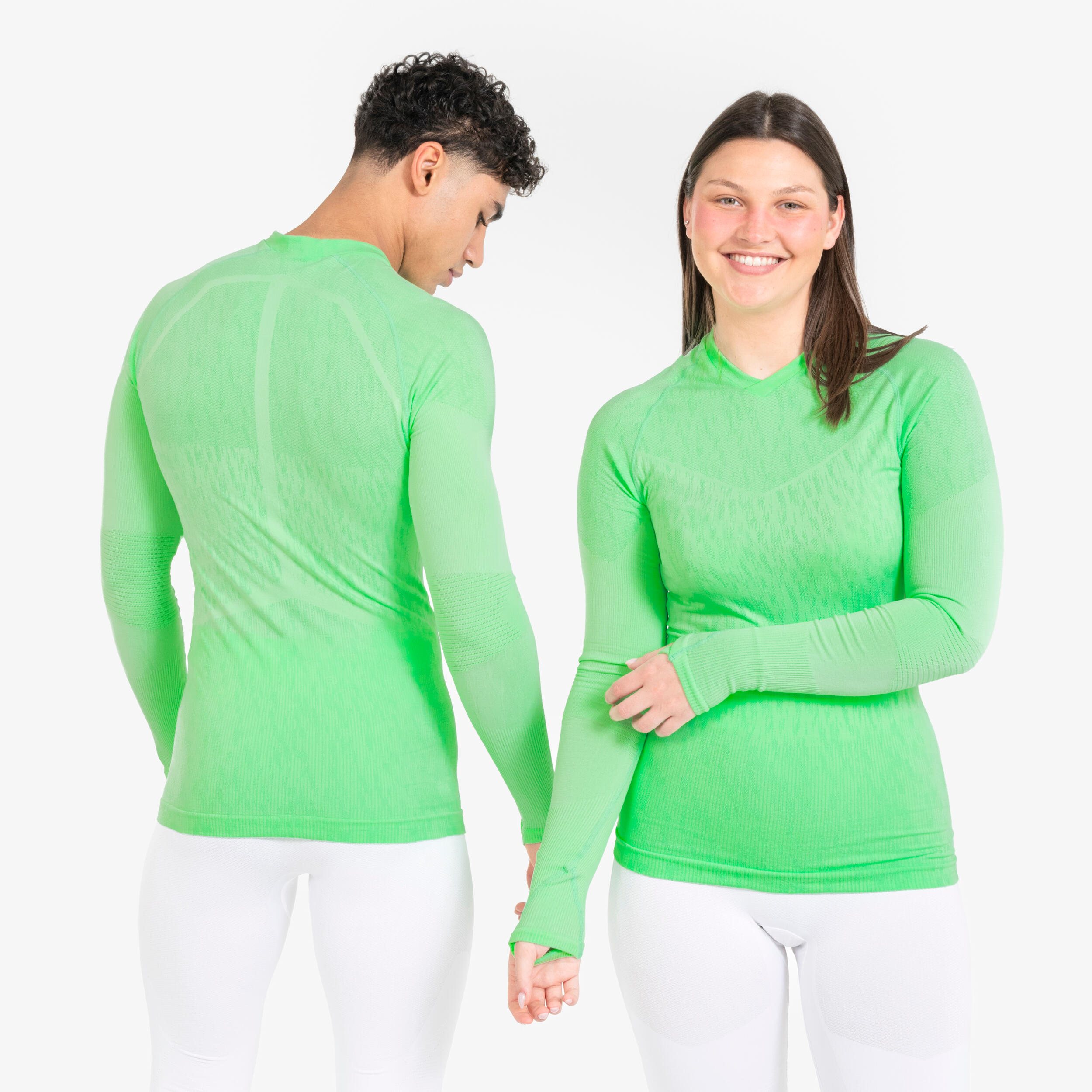 Sous-maillot de foot thermique sans-couture manches longues, Keepdry menthe 7/12