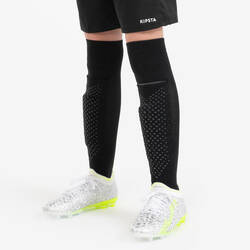 Kids' Football Socks + Shin Guards Easy Pocket