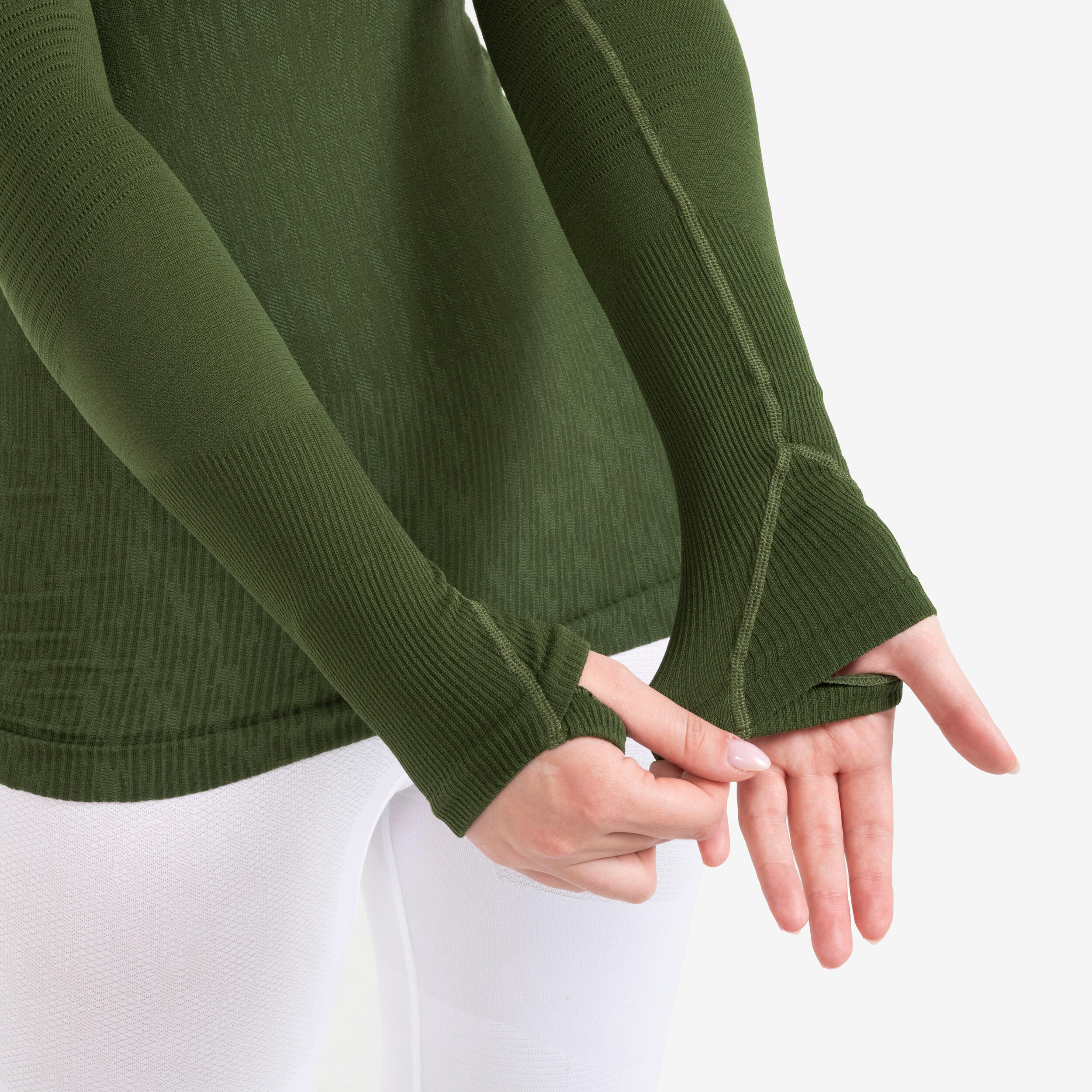 Adult Long-Sleeved Thermal Base Layer Top Keepdry - Khaki 7/11