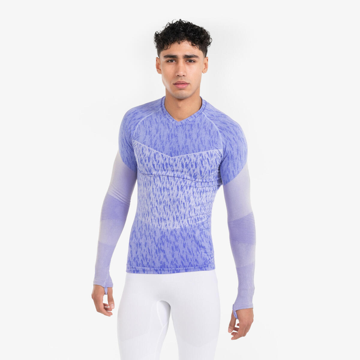 SOUS-VETEMENT THERMIQUE HAUT MANCHES LONGUES ADULTE GRIS VIOLACE KEEPDRY