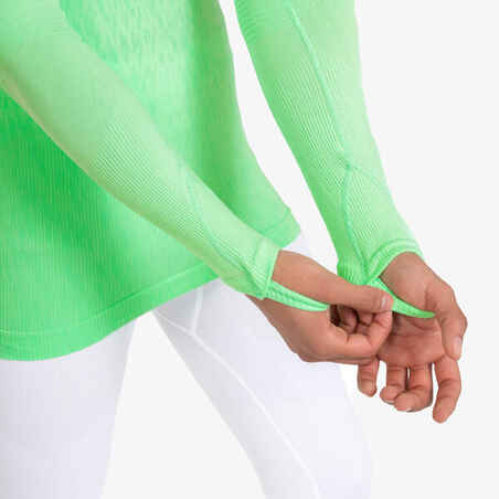 Adult Long-Sleeved Thermal Base Layer Top Keepdry - Crypto Green