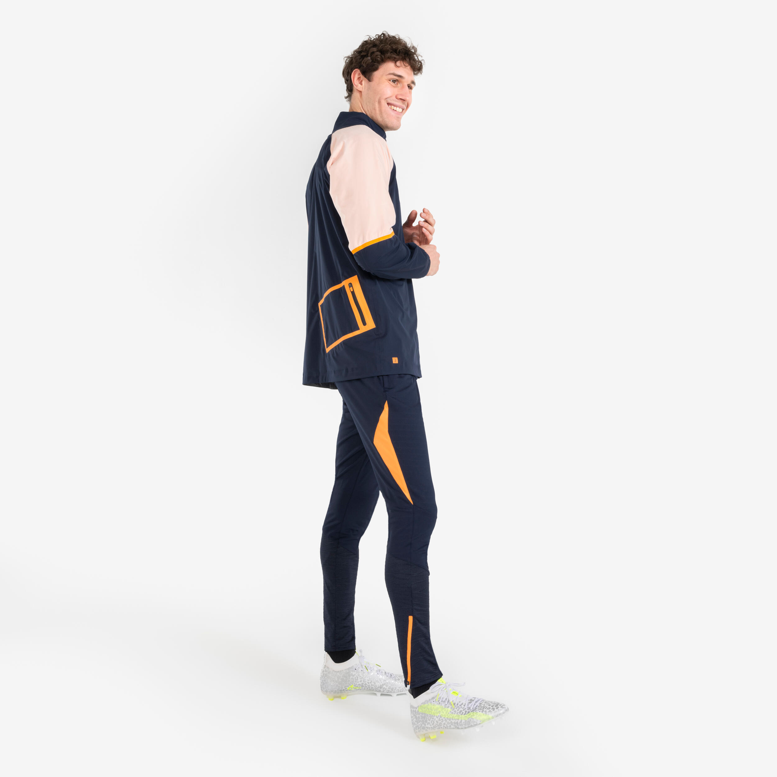 Pantaloncini calcio adulto CLR arancione-blu 3/9