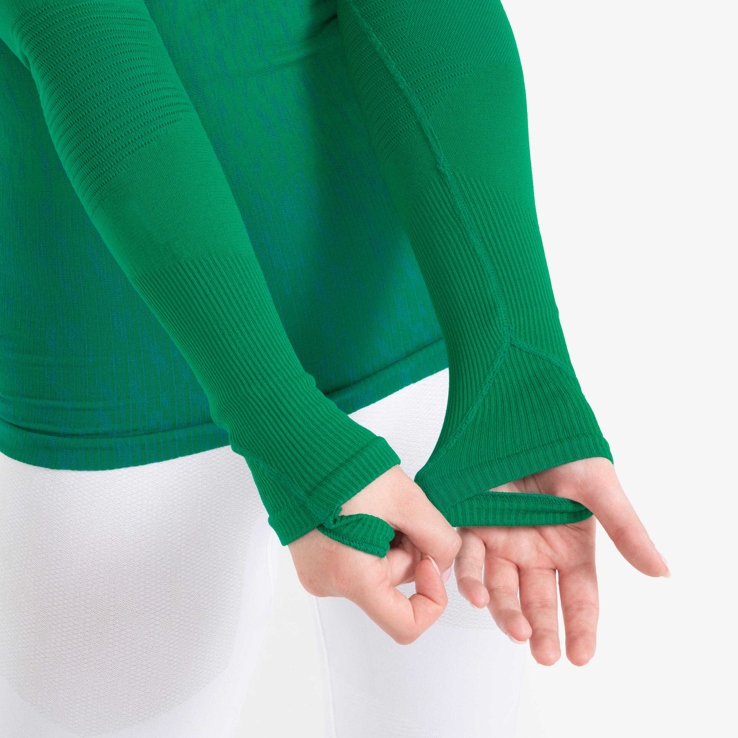 Sous-maillot de foot thermique sans-couture manches longues, Keepdry vert 6/13